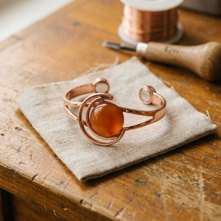 Chloé's Sphere Orange Copper Bracelet