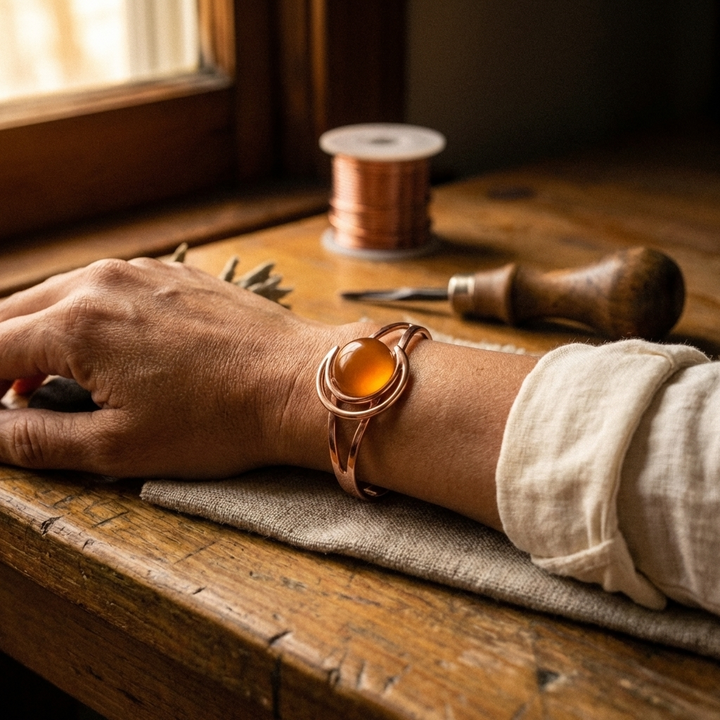 Chloé's Sphere Orange Copper Bracelet