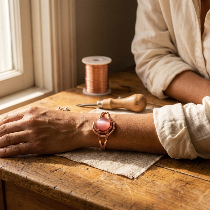 Chloé's Sphere Pink Copper Bracelet