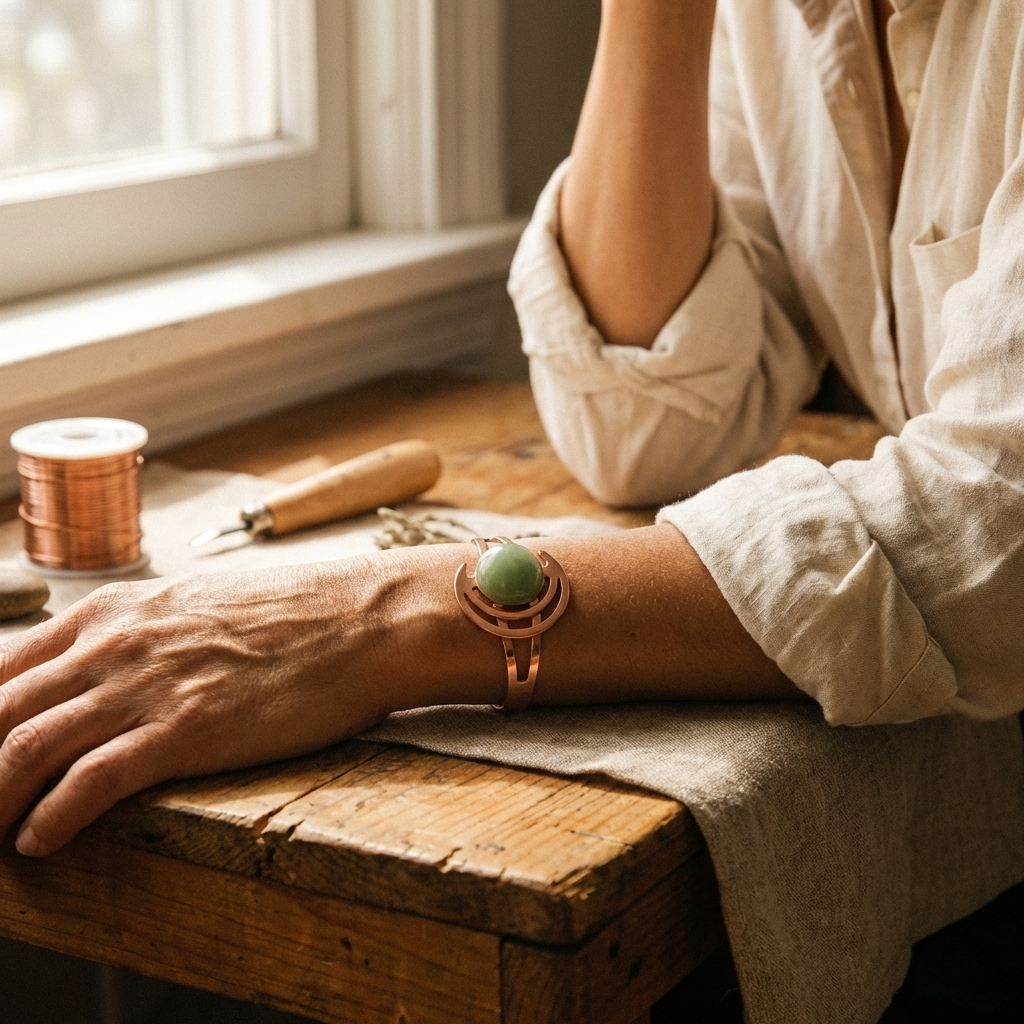 Chloé's Sphere Green Copper Bracelet