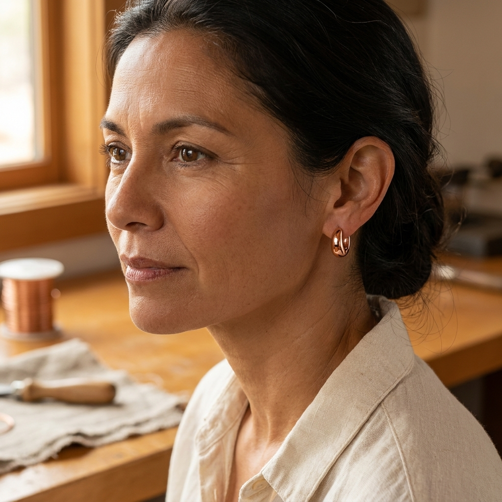 Chloé's Linnet Copper Hoop Earrings