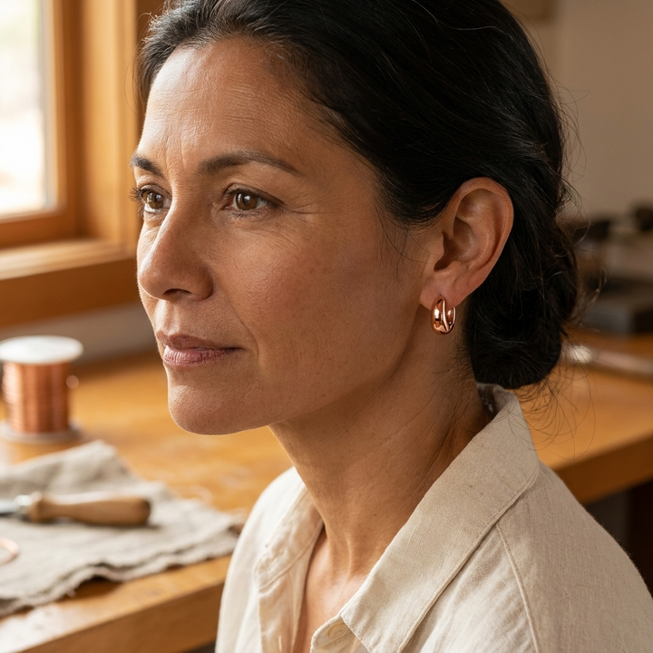 Chloé's Linnet Copper Hoop Earrings