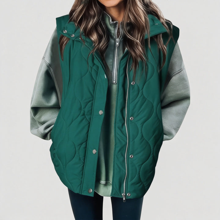 Autumn™ | Quilted Zip Front Snap Button Puffer Vest